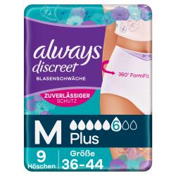 Always Discreet Inkontinenz-Höschen Für Frauen Plus M 9 Stück