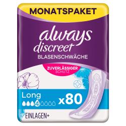 Always Discreet Inkontinenz-Einlagen Long bei Blasenschwäche Monatspaket