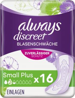 Always Discreet Inkontinenz-Einlagen Small Plus bei Blasenschwäche