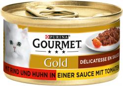 Gourmet Gold mit Rind & Huhn in Sauce mit Tomaten