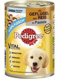 Pedigree Junior Wachstum & Schutz Pastete mit Geflügel & Reis