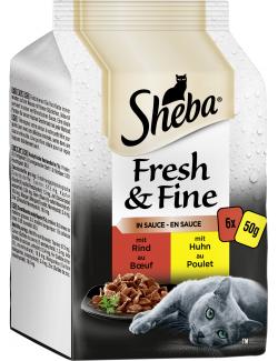 Sheba Fresh & Fine in Sauce mit Rind und Huhn