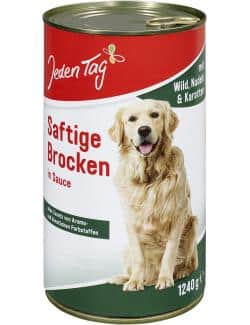 Jeden Tag Hund Saftige Brocken in Sauce mit Wild