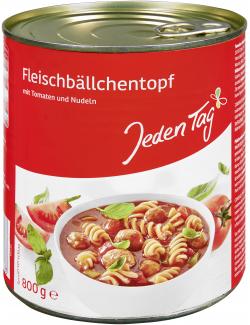 Jeden Tag Fleischbällchentopf mit Tomaten und Nudeln