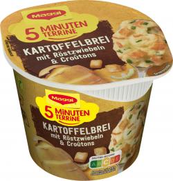 Maggi 5 Minuten Terrine Kartoffelbrei mit Röstzwiebeln & Croûtons