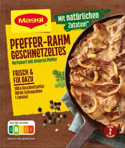 Maggi Fix für Pfeffer-Rahm Geschnetzeltes