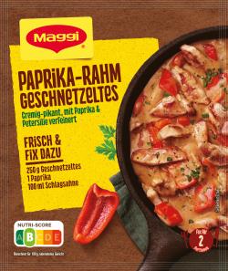 Maggi Fix für Paprika-Rahm Geschnetzeltes