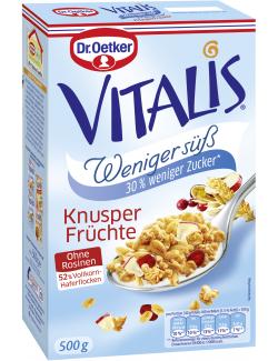 Dr. Oetker Vitalis Weniger süß Knusper Früchte Müsli