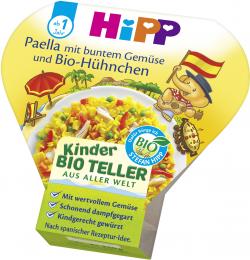Hipp Kinder BioTeller Paella mit buntem Gemüse und Bio-Hühnchen