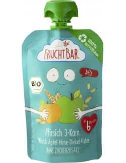 FruchtBar Bio Fruchtpüree Pfirsich 3-Korn Pfirsich