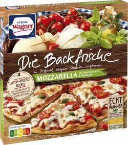 Wagner Die Backfrische Mozzarella Pizza mit Kirschtomaten und Basilikum