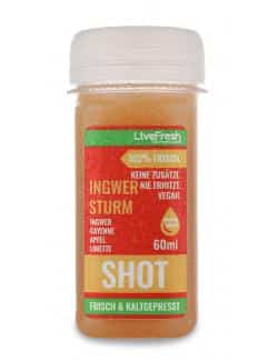 LiveFresh Kaltgepresster Shot Ingwer Sturm