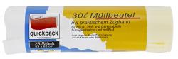 Quickpack Müllbeutel mit Zugband 30 Liter