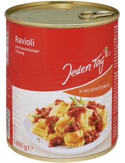 Jeden Tag Ravioli in Bolognesesauce