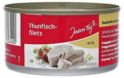 Jeden Tag Thunfischfilets in Öl