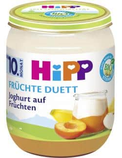 Hipp Früchte-Duett Joghurt auf Früchten