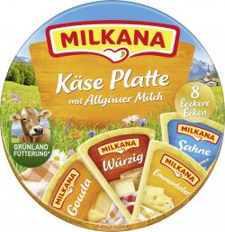 Milkana Schmelzkäse-Ecken Käse Platte 8 leckere Ecken