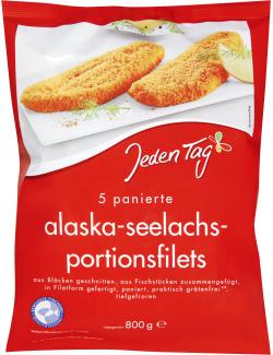 Jeden Tag Alaska-Seelachsfilet paniert