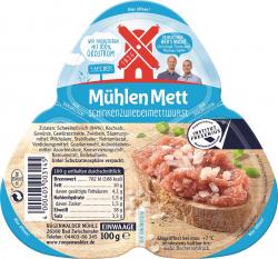 Rügenwalder Mühle Mühlen Mett Schinkenzwiebelmettwurst