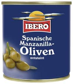 Ibero Spanische Manzanilla Oliven entsteint