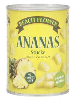 Beach Flower Ananas Stücke in Saft