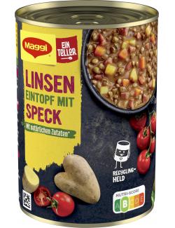 Maggi Ein Teller Linseneintopf mit Speck