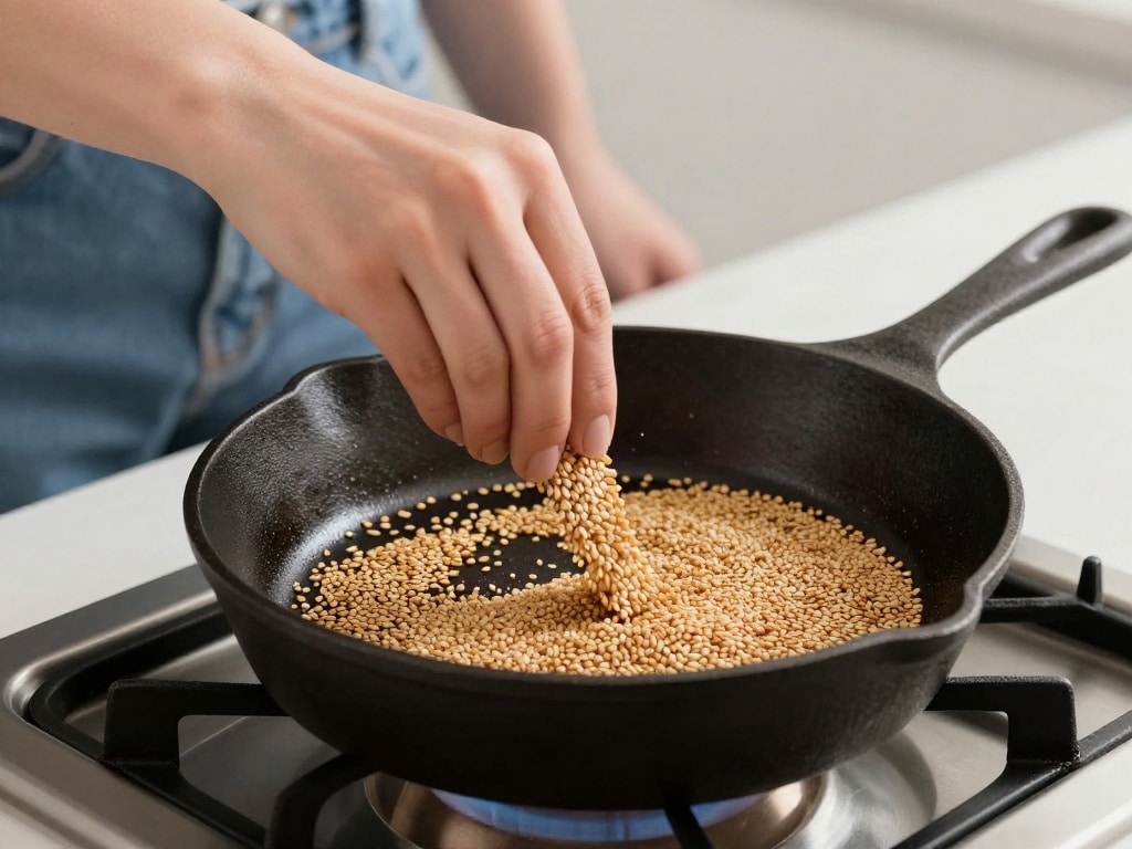 Sesam rösten