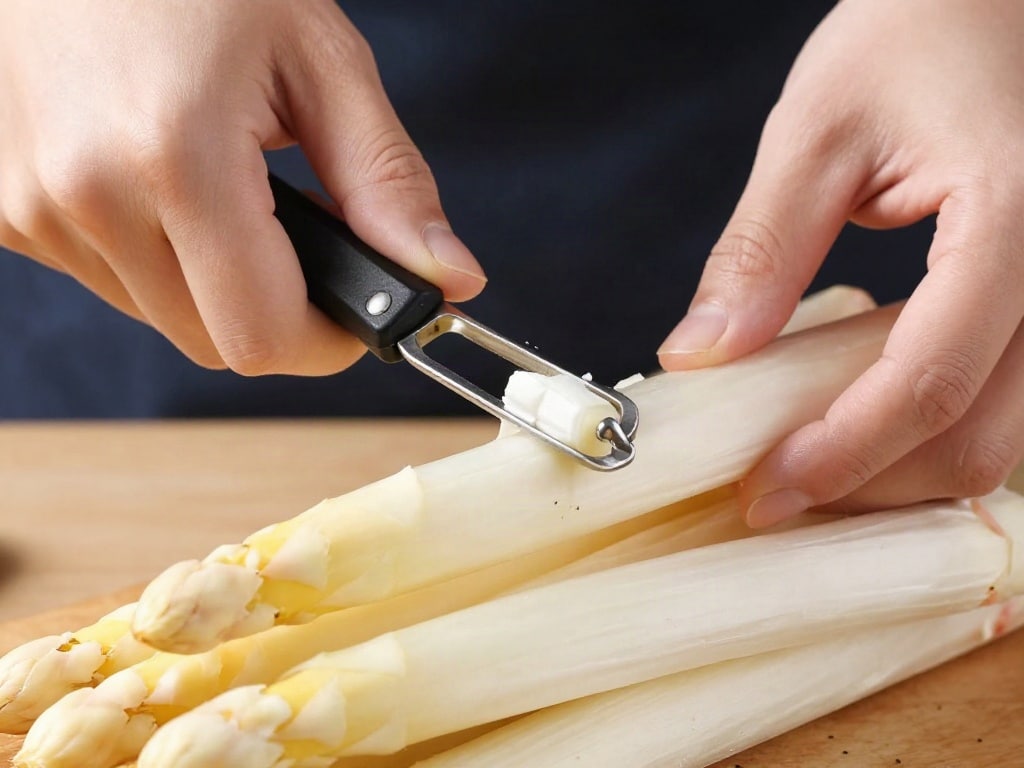 Spargel schälen